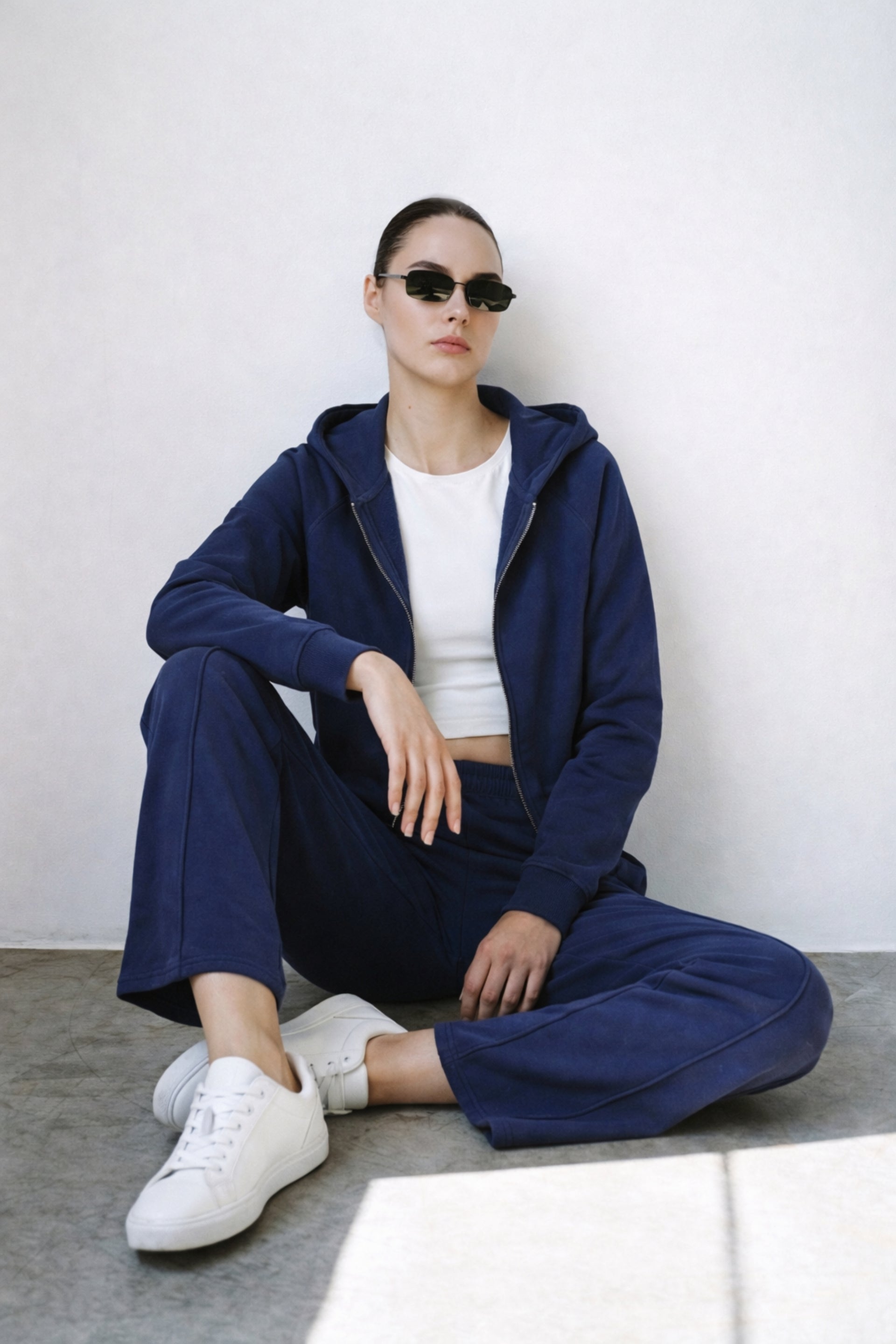 Lacivert Zipper Sweatshirt