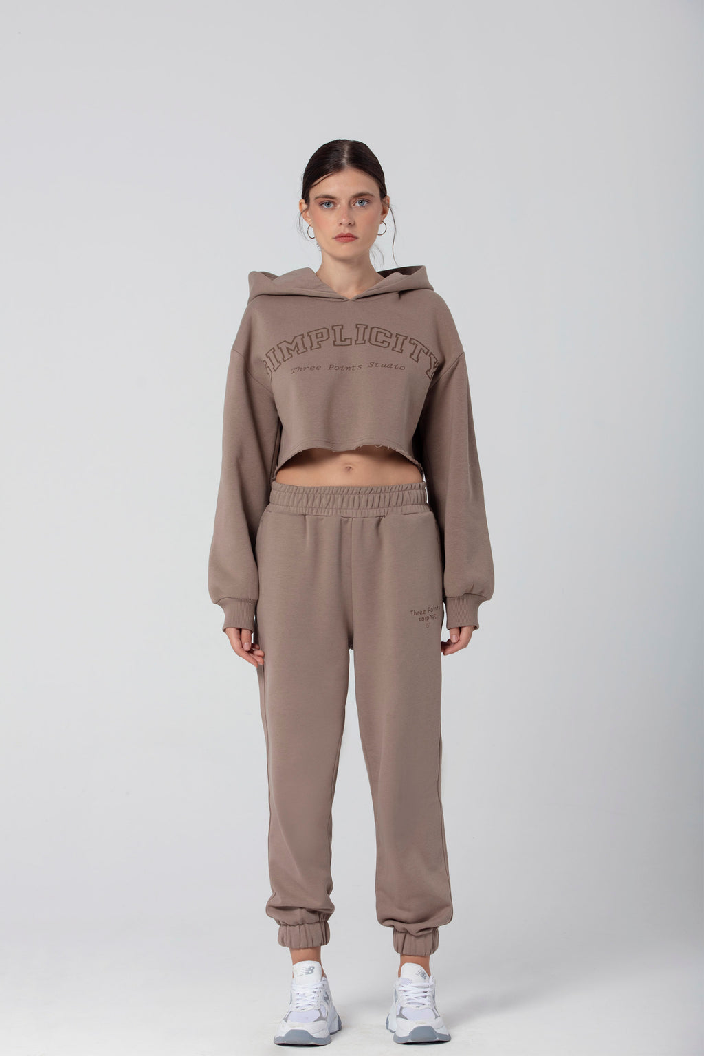 Kahverengi Simplicity Crop Sweatshirt