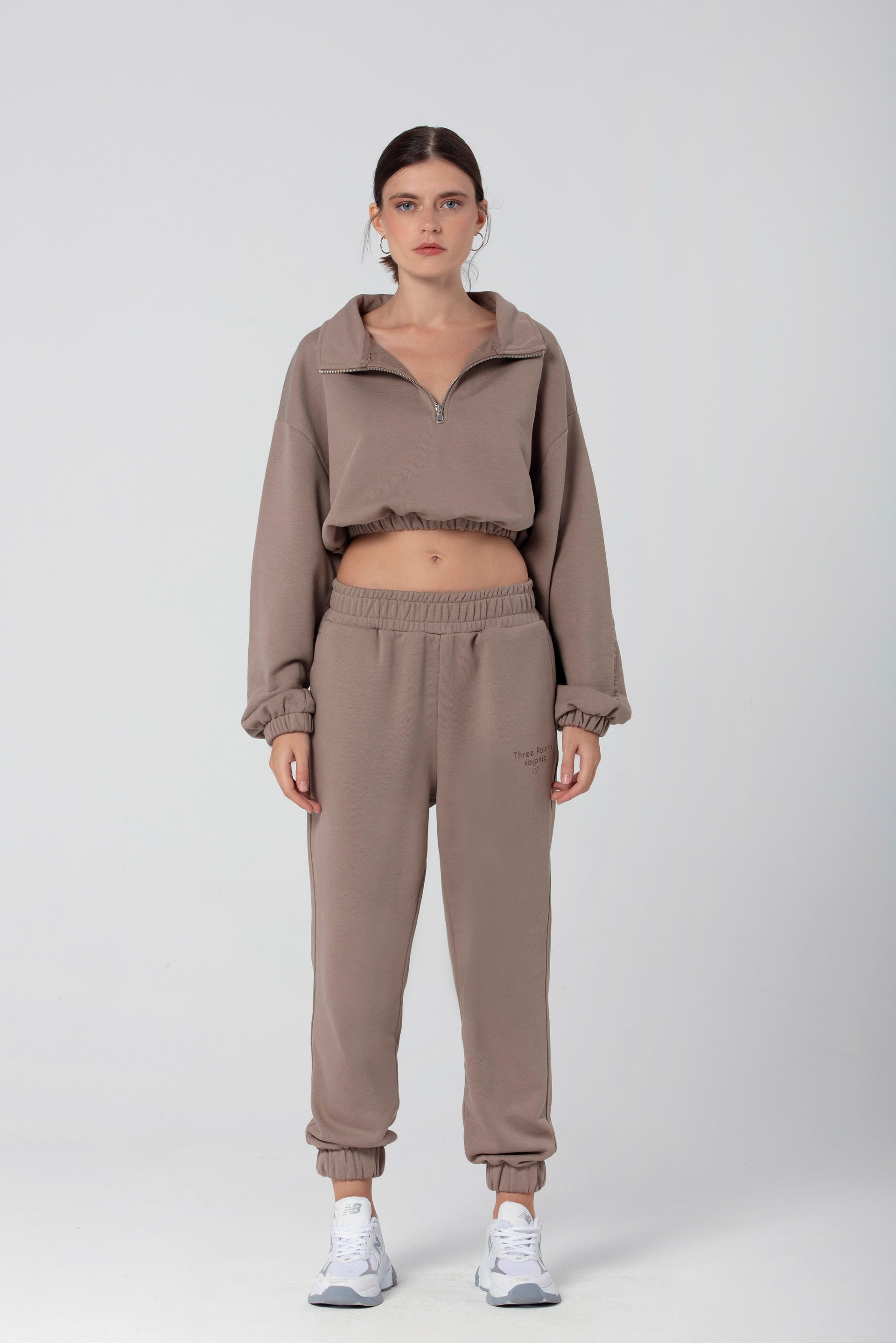 Kahverengi Voila Crop Sweatshirt