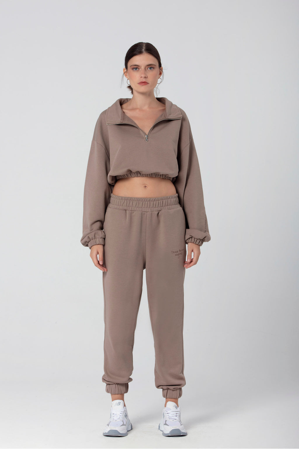 Kahverengi Voila Crop Sweatshirt