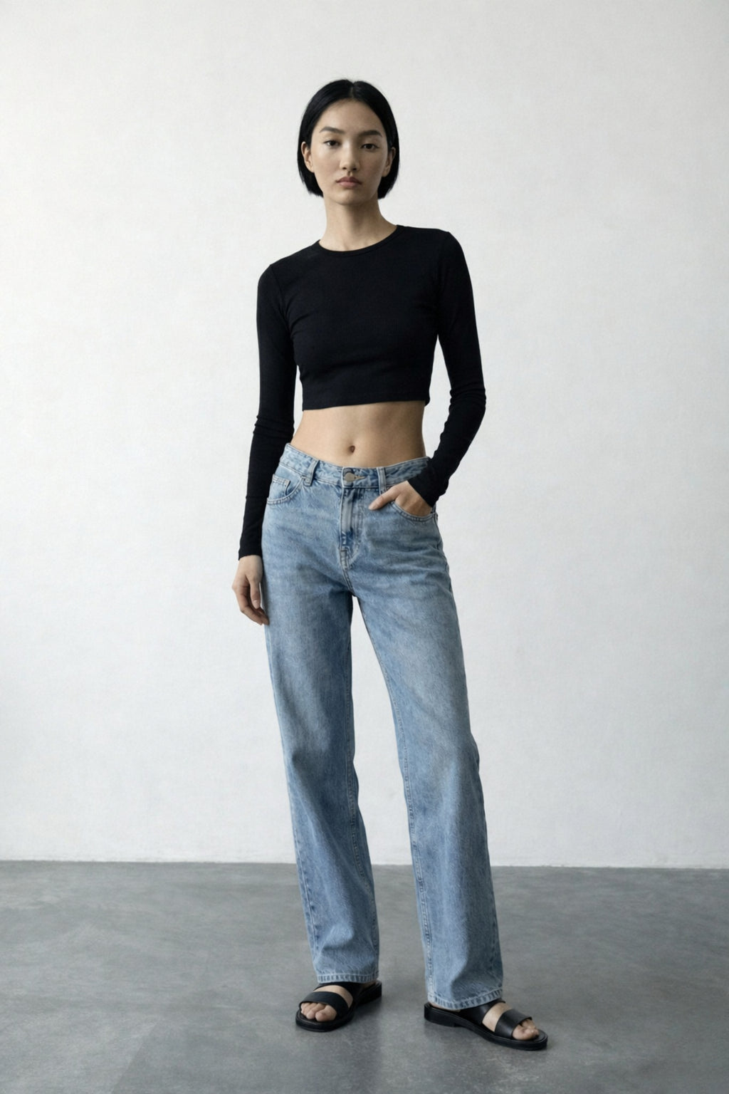 Pulse Basic Siyah Uzun Kollu T-Shirt