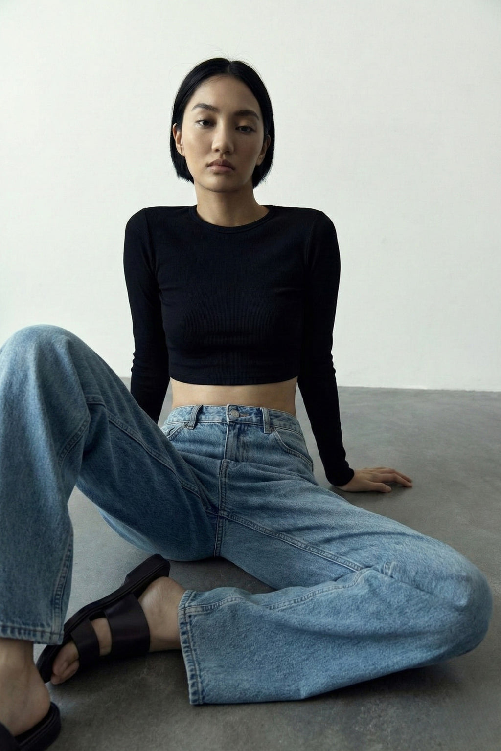 Pulse Basic Siyah Uzun Kollu T-Shirt