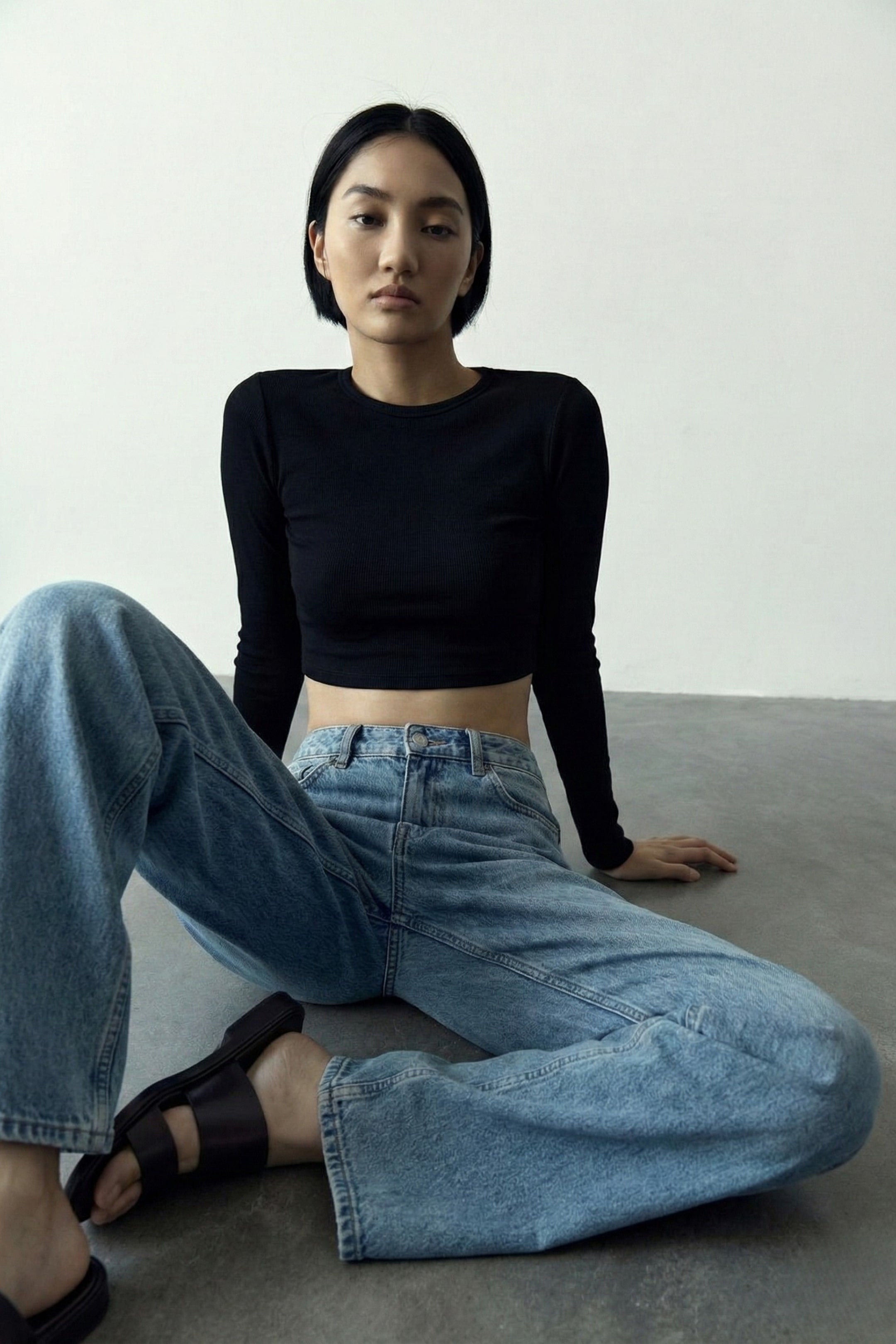 Pulse Basic Siyah Uzun Kollu T-Shirt