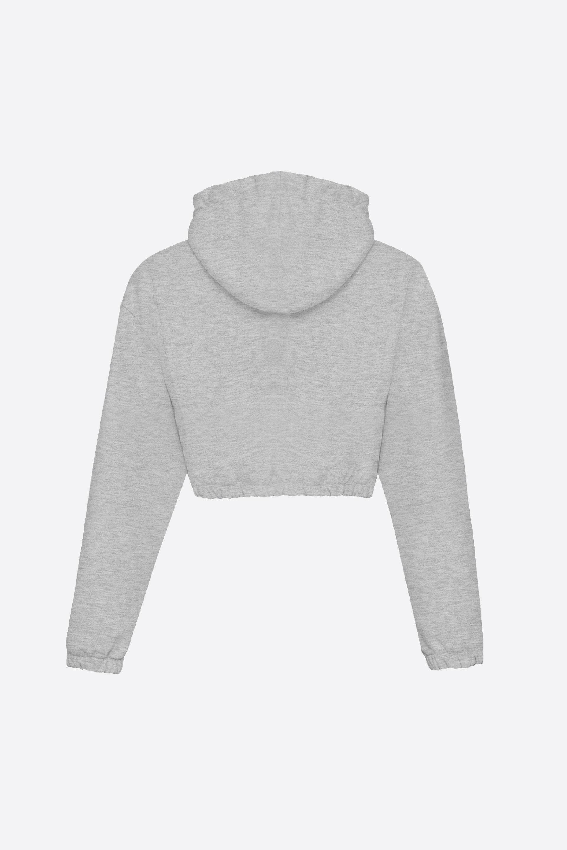 Gri Cropped Hoodie