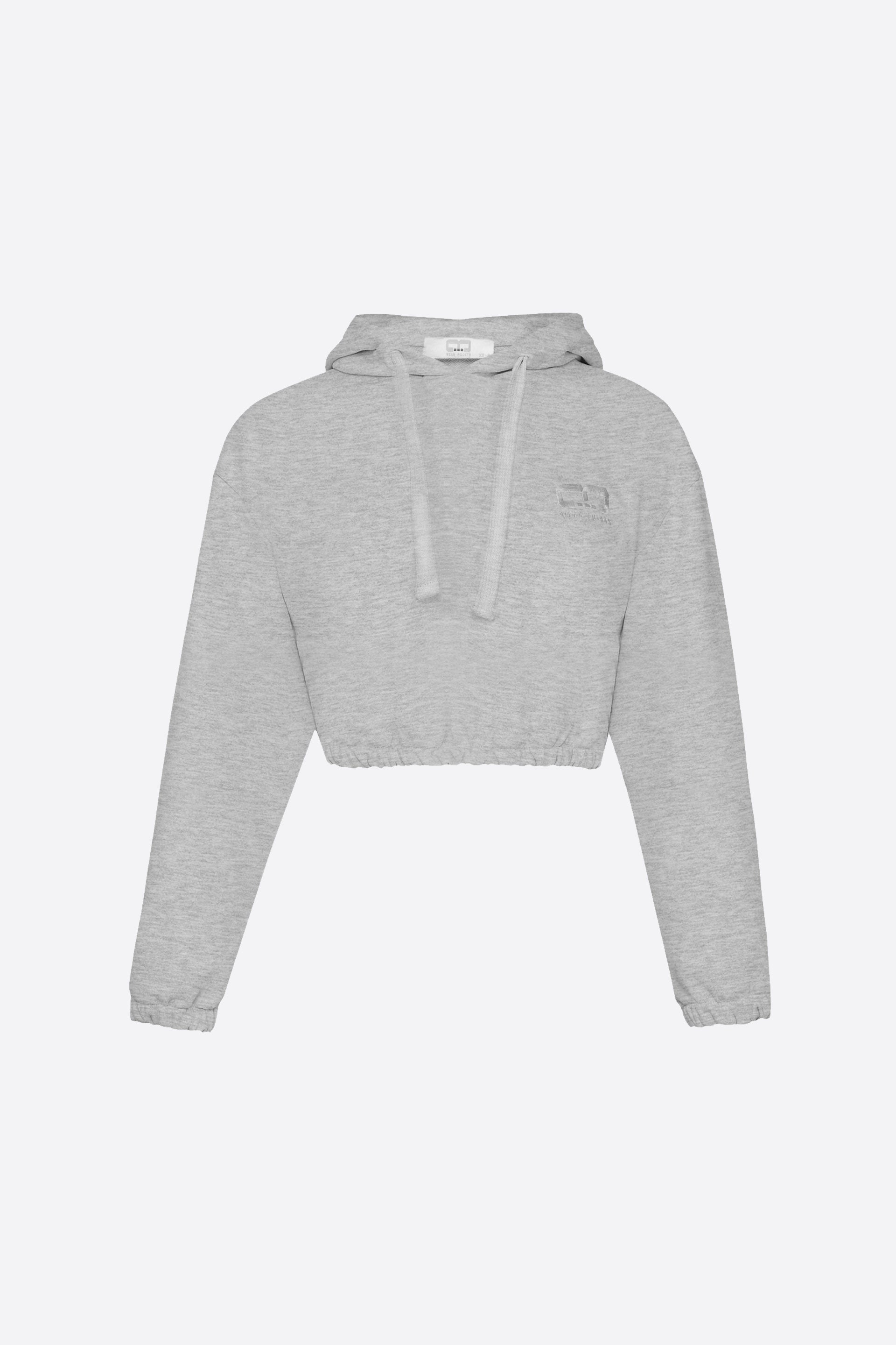 Gri Cropped Hoodie