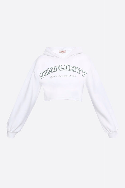 Beyaz Simplicity Crop Sweatshirt