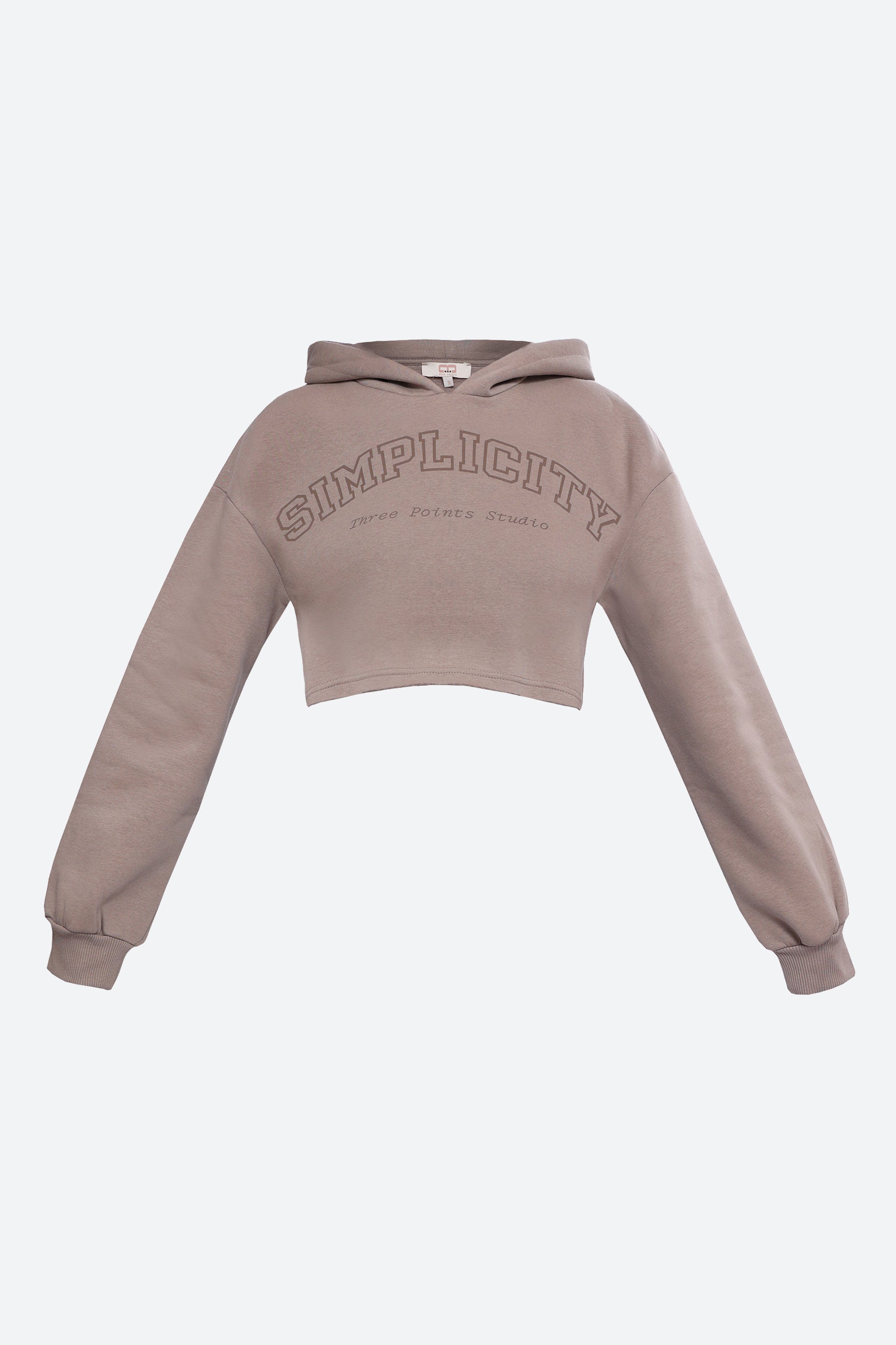 Kahverengi Simplicity Crop Sweatshirt