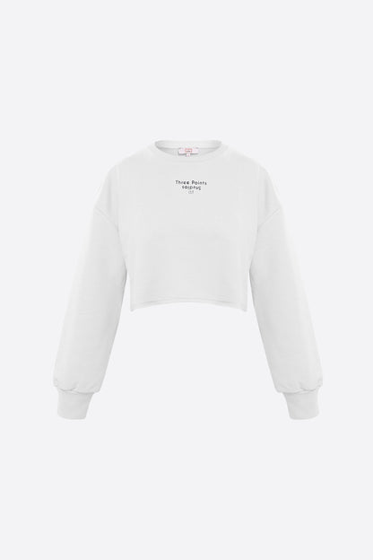 Beyaz Jolie Crop Sweatshirt