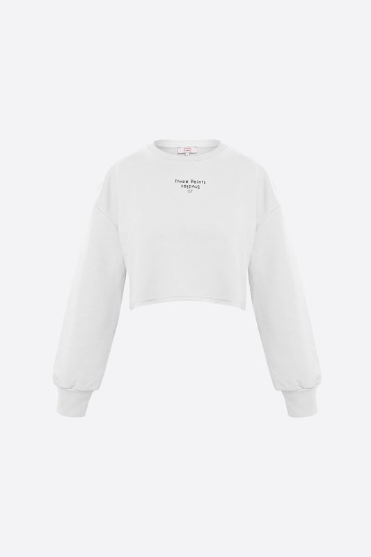 Beyaz Jolie Crop Sweatshirt
