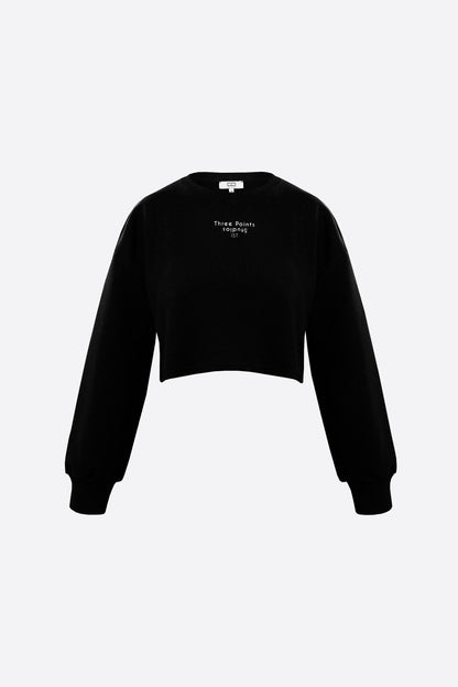 Siyah Jolie Crop Sweatshirt