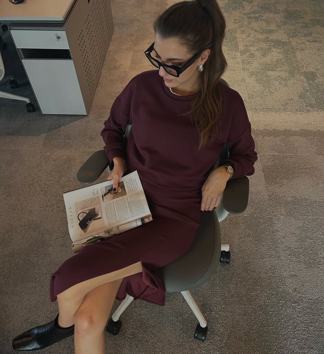 Burgundy Spirit Midi Skirt 