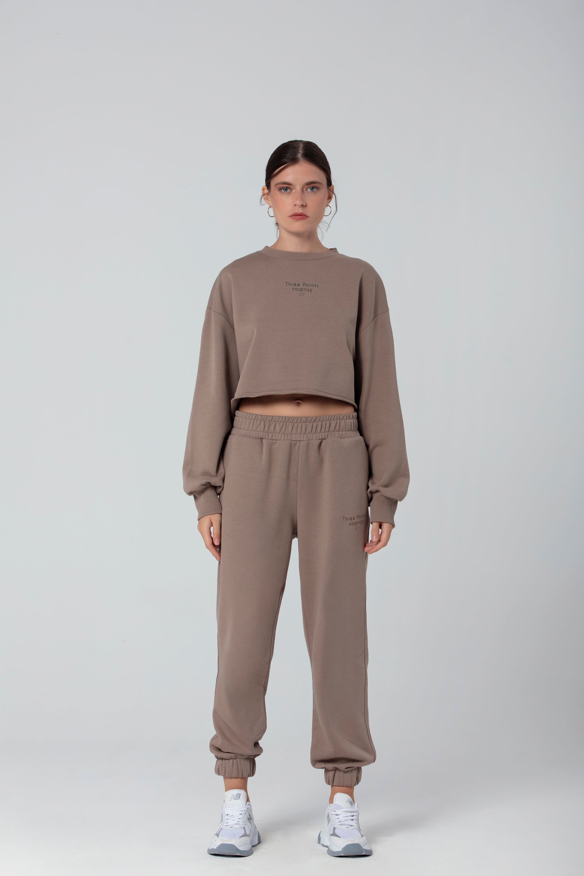 Kahverengi Jolie Crop Sweatshirt