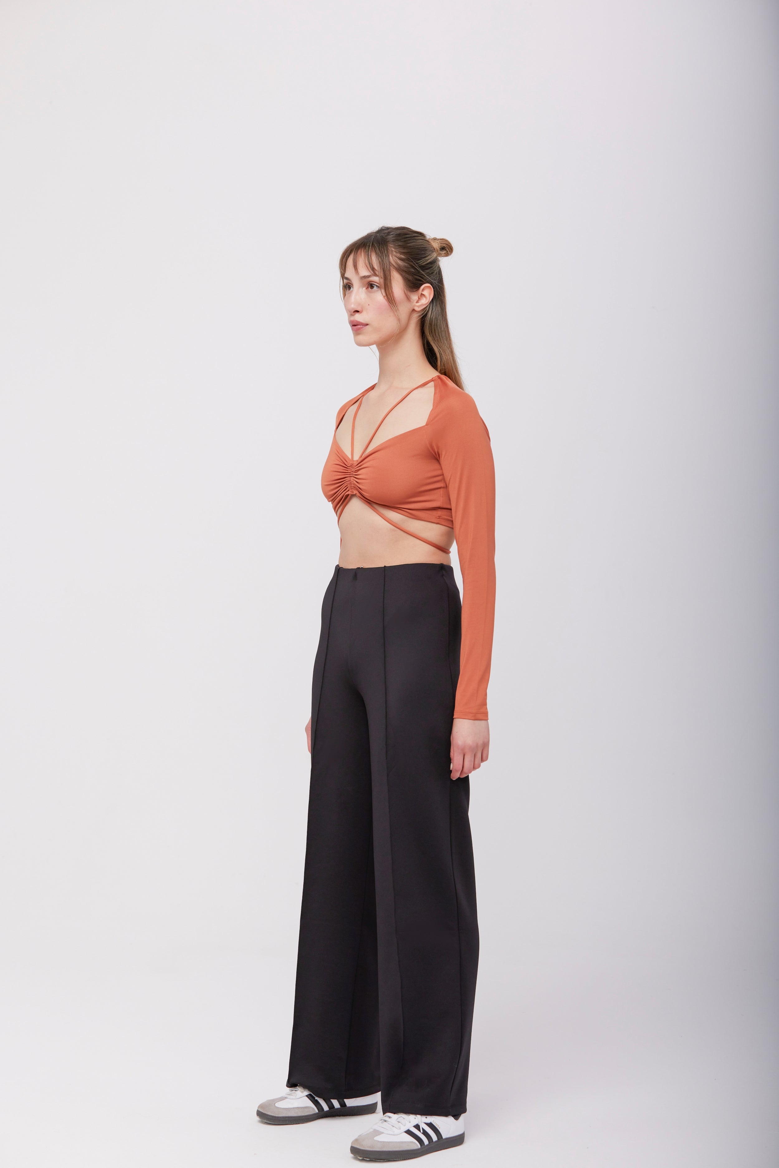 Sophia Kiremit Bağlamalı Crop Body