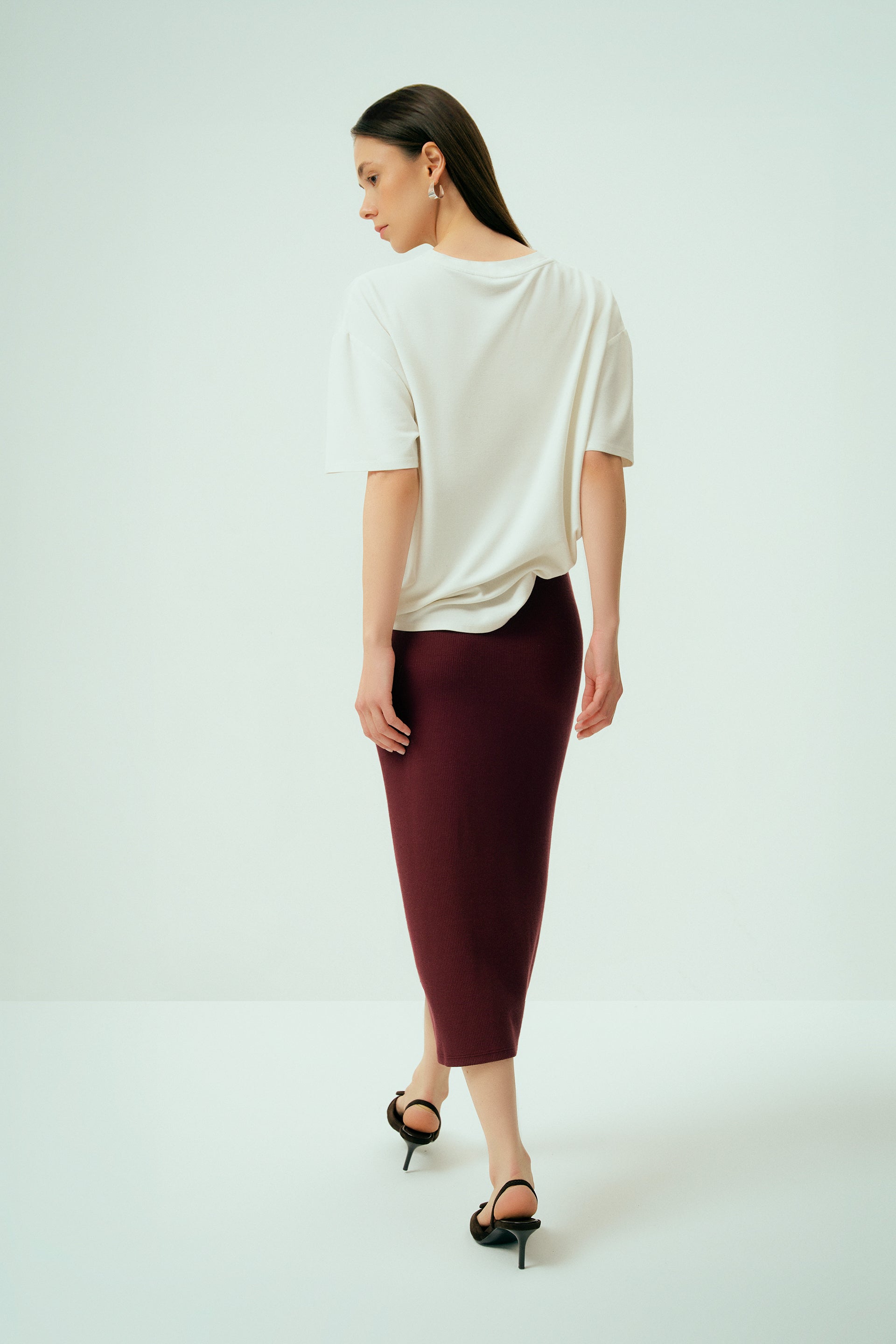 Burgundy Spirit Midi Skirt 