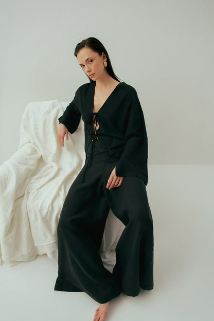 Black Glow Linen Shirt
