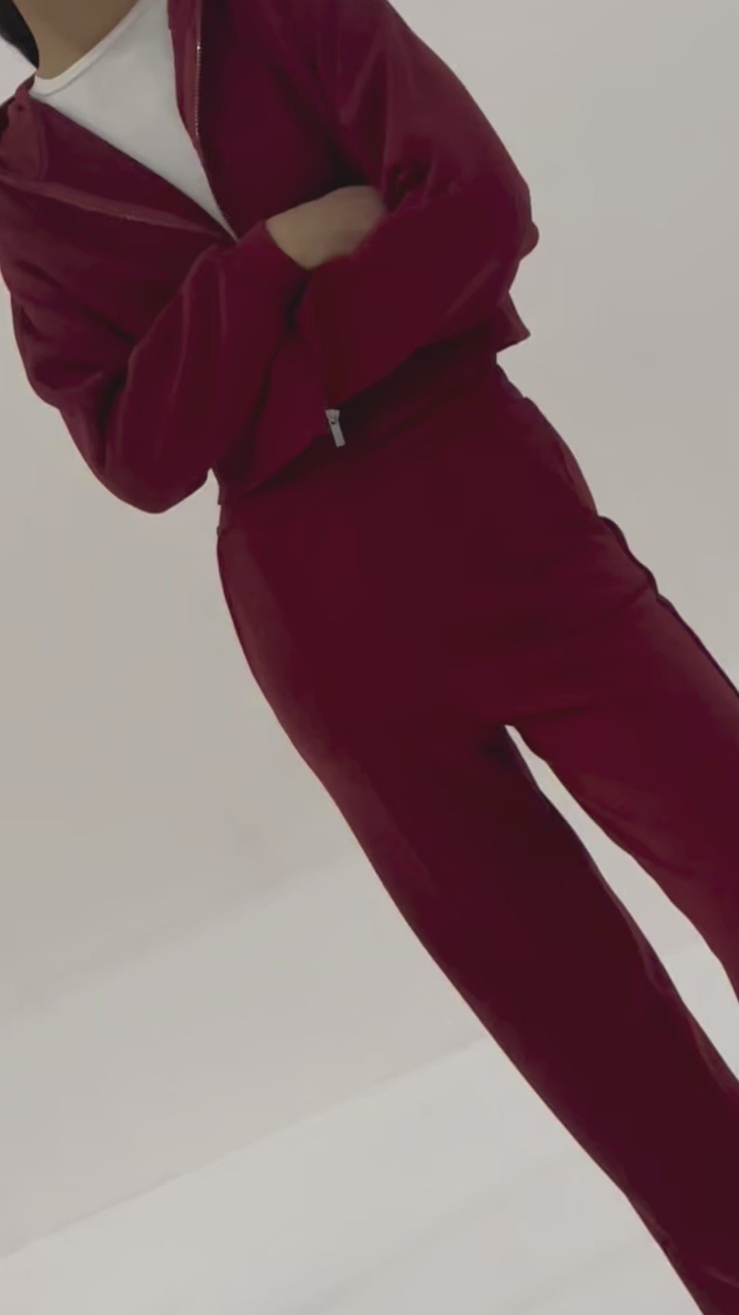 Burgundy Zipper Sweatshirt