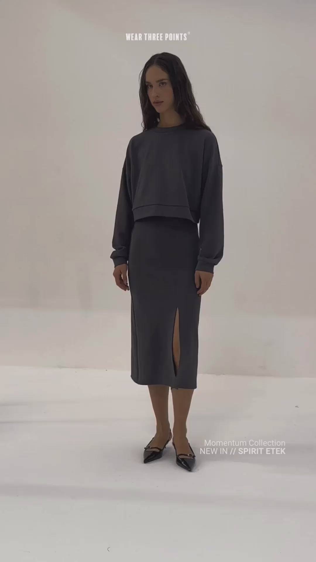 Spirit Modal Midi Skirt Anthracite
