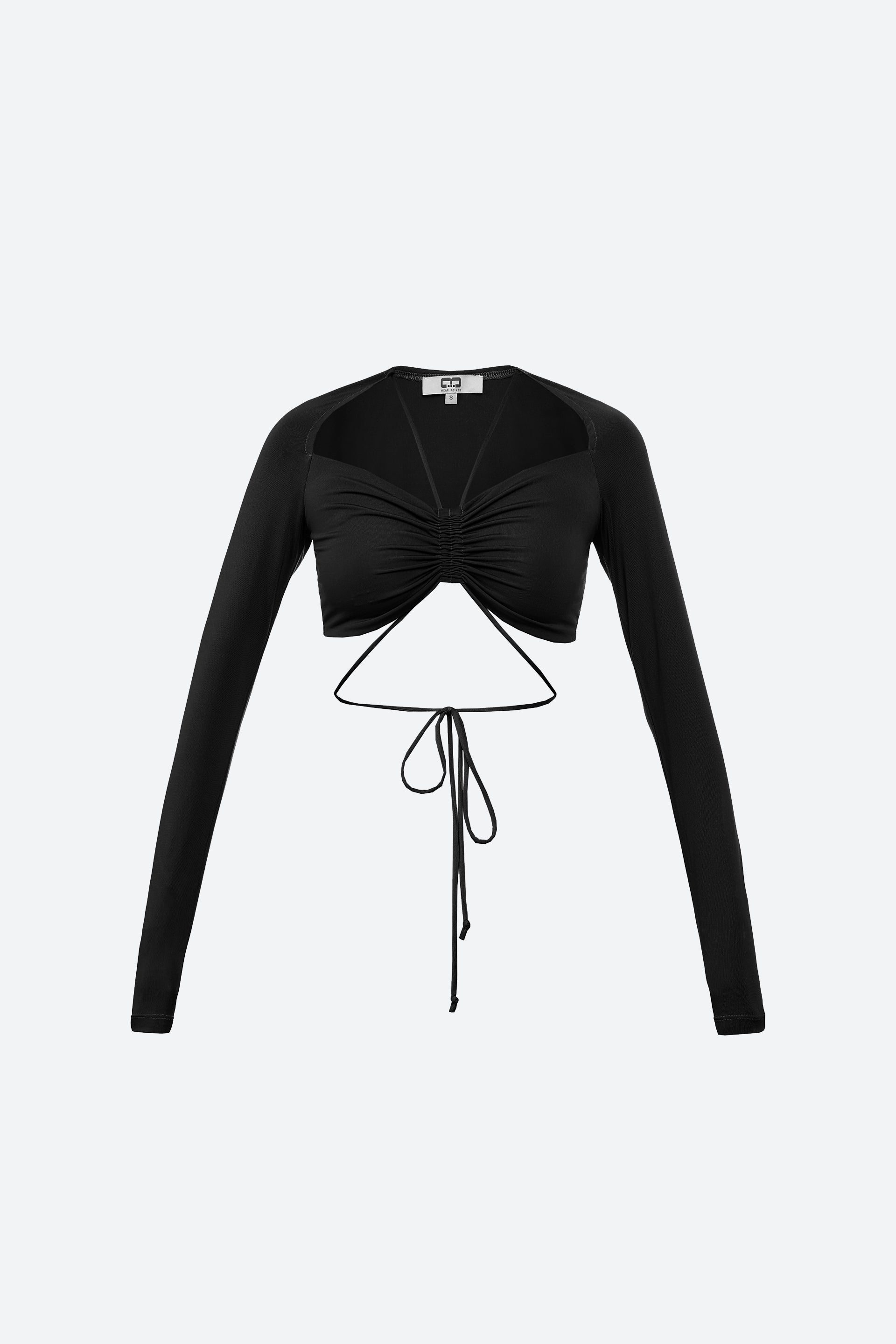 Sophia Siyah Bağlamalı Crop Body