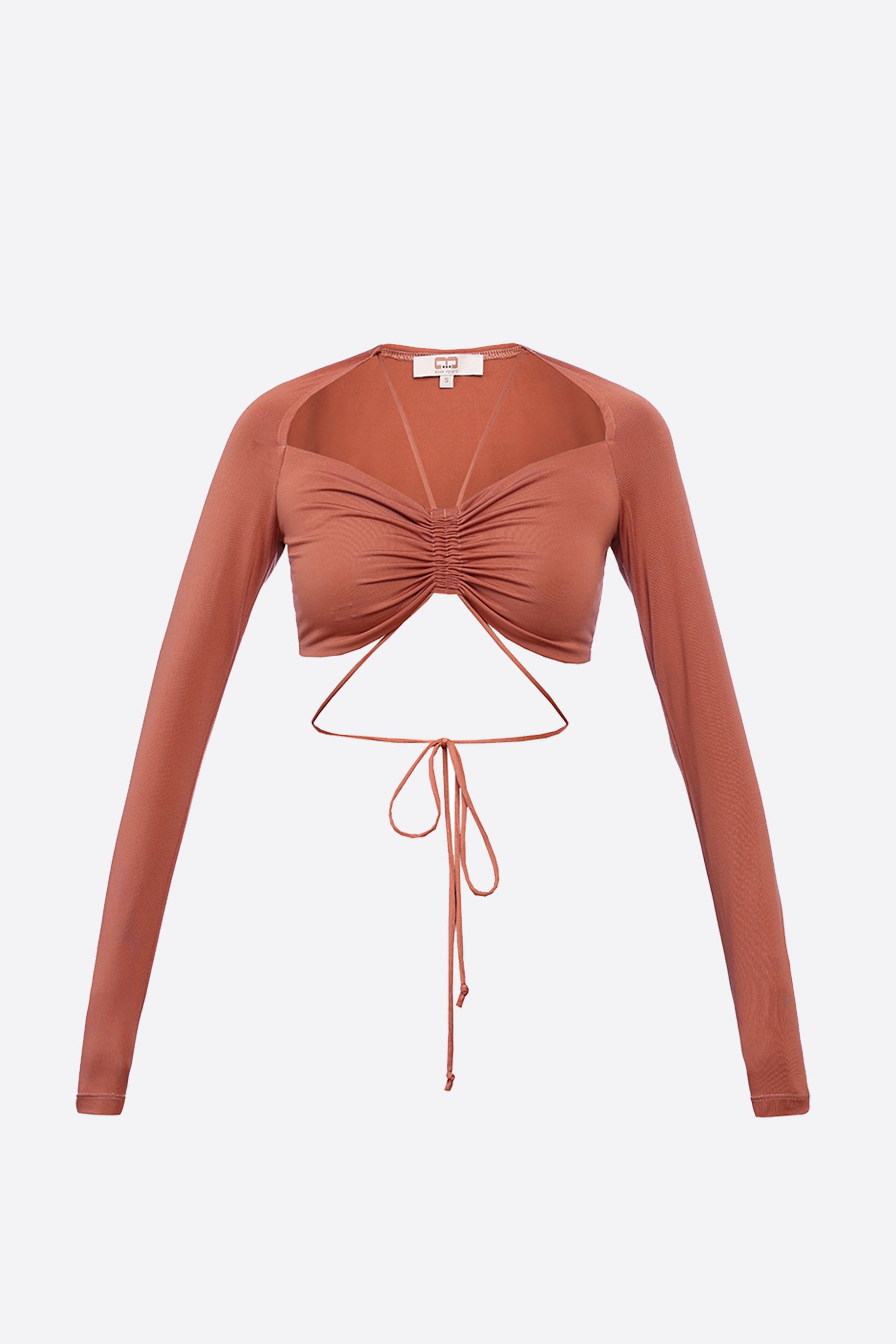 Sophia Kiremit Bağlamalı Crop Body