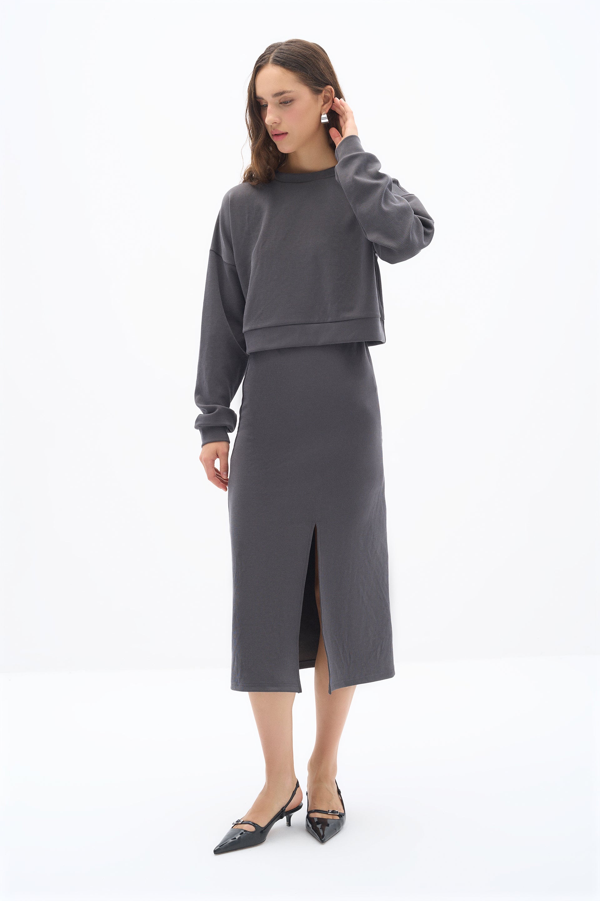 Anthracite Flow Modal Sweatshirt