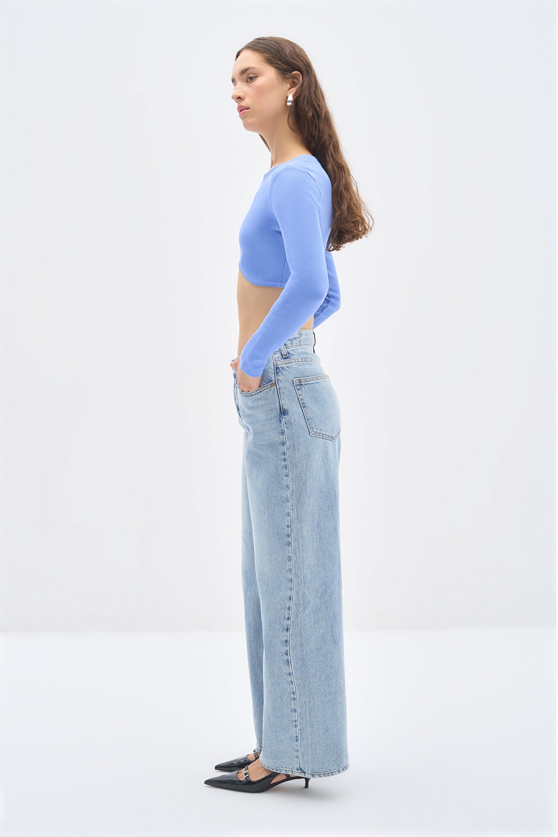 Blue Gabrielle Basic Top