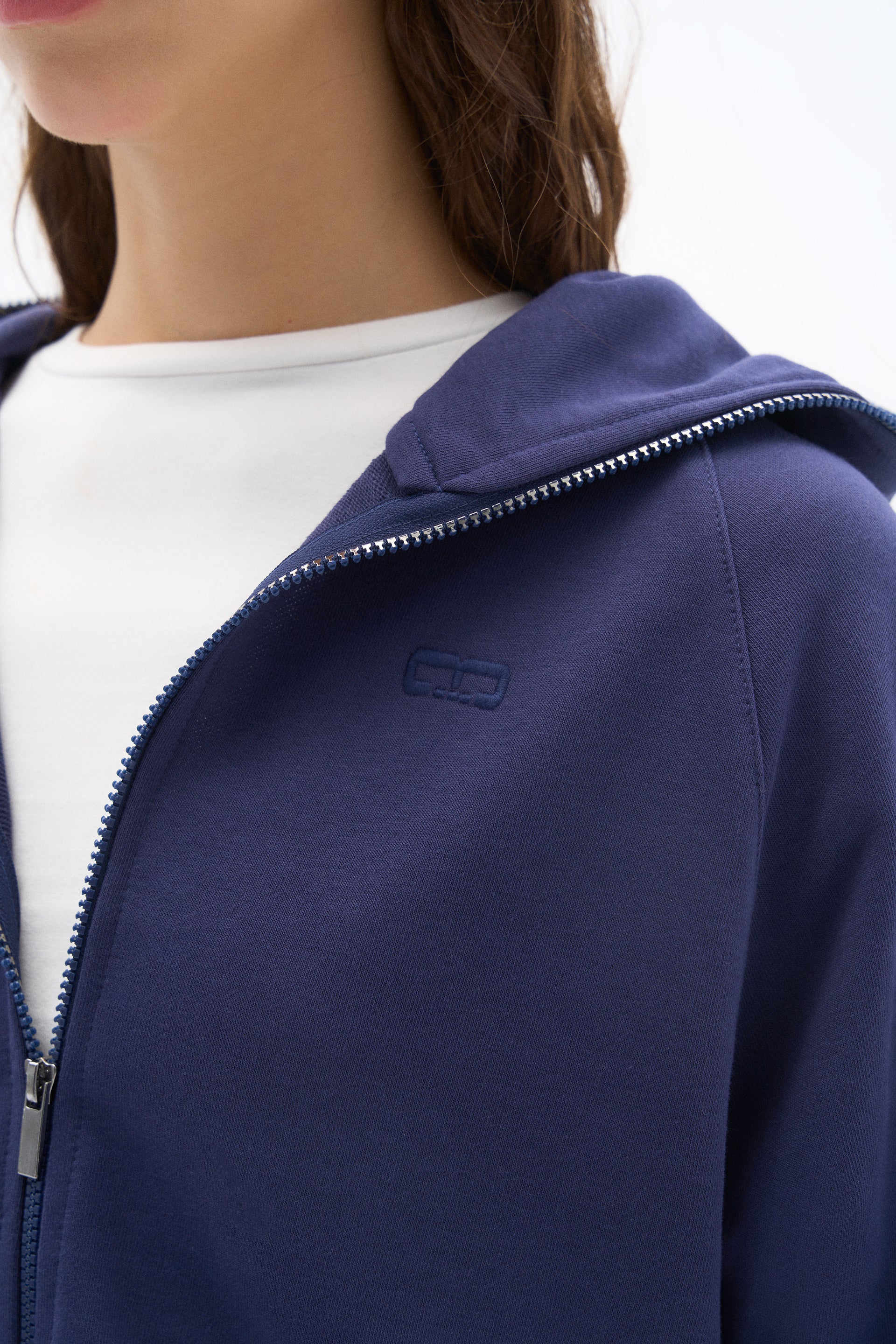 Navy Blue Zipper Sweatshirt