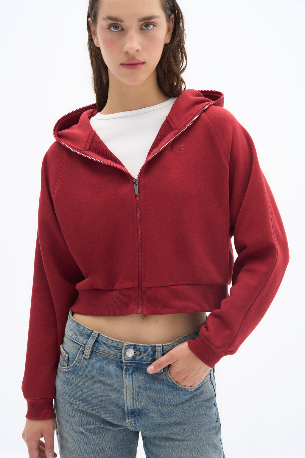 Burgundy Zipper Sweatshirt