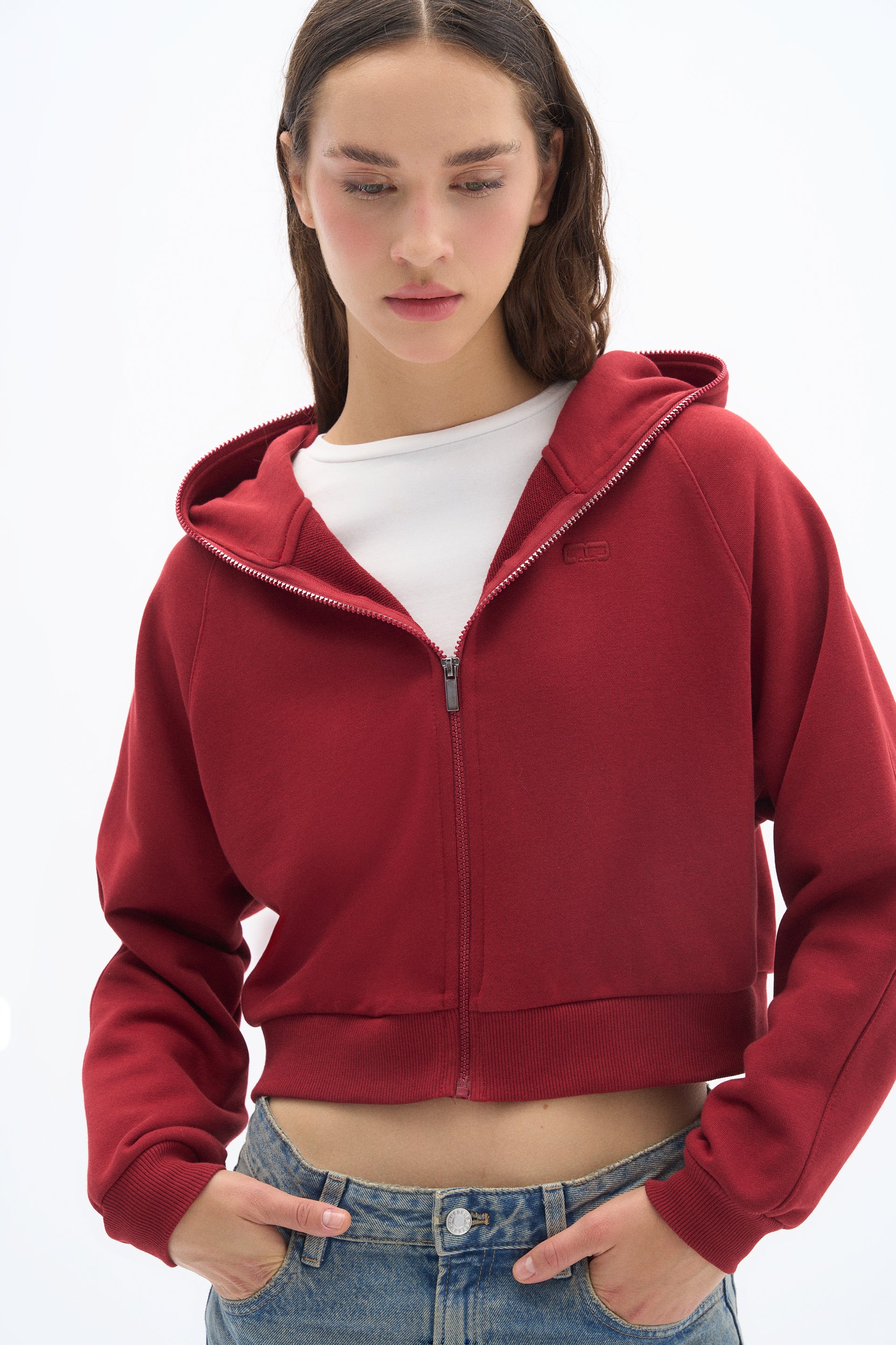 Burgundy Zipper Sweatshirt