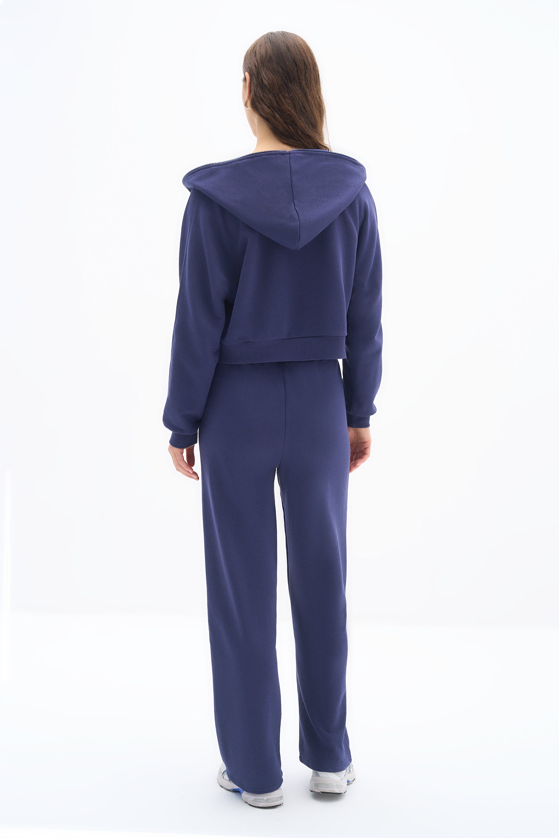 Navy Blue Zipper Sweatshirt