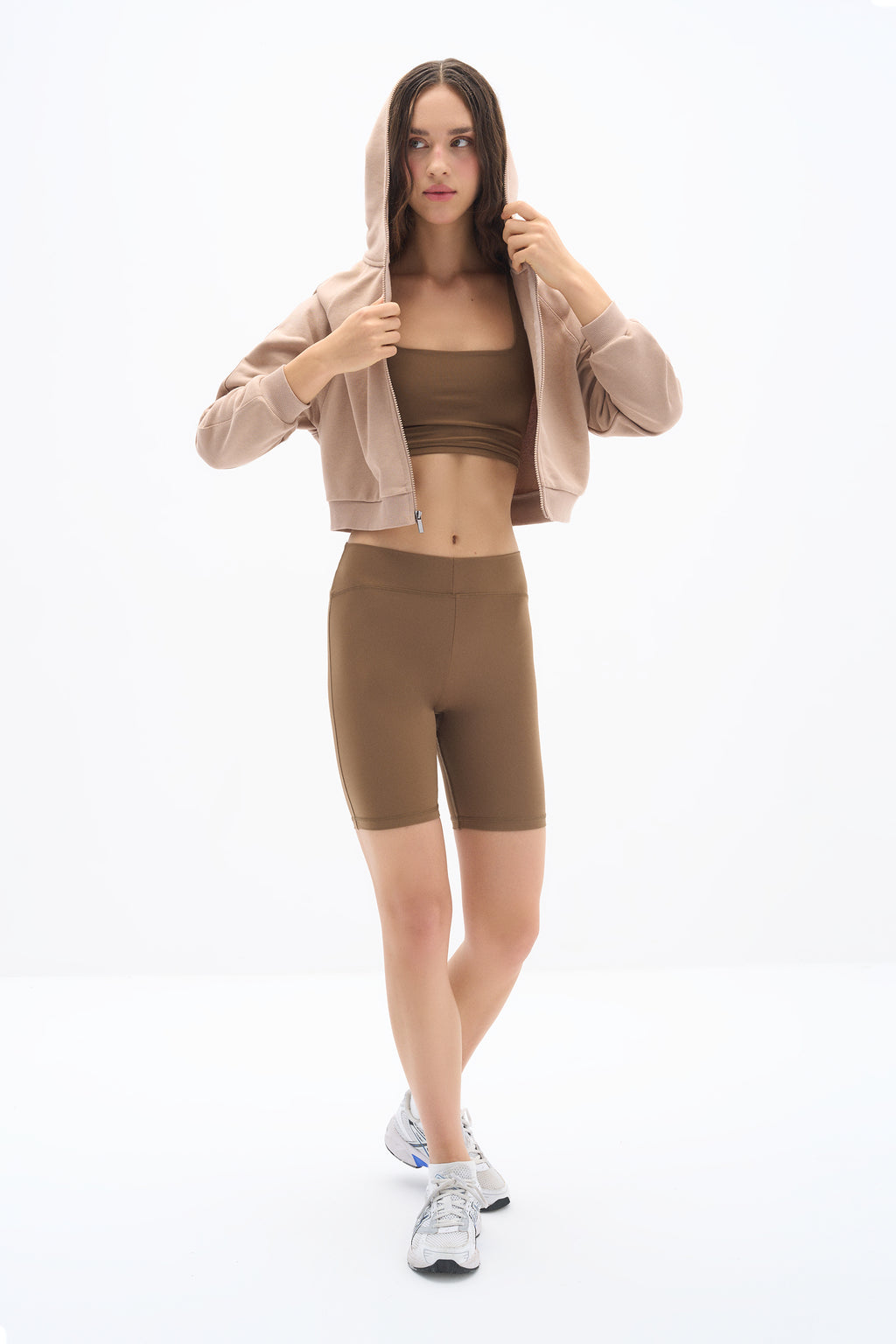 Stone Color Zipper Sweatshirt